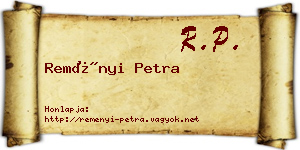 Reményi Petra névjegykártya